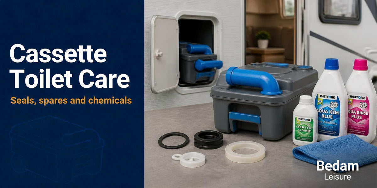Thetford cassette toilet care - blade seal, spares and chemicals, Bedam Leisure guide