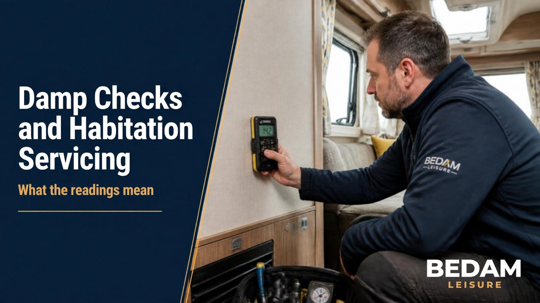 Caravan damp checks and habitation servicing - what the readings mean, Bedam Leisure guide