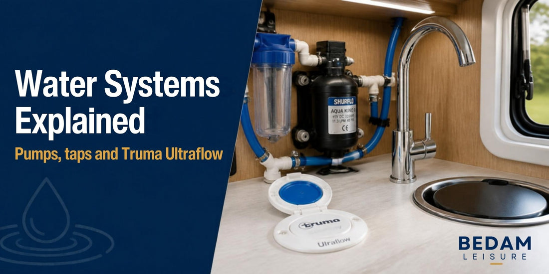 Caravan and motorhome water systems explained - pumps, taps and Truma Ultraflow, Bedam Leisure guide
