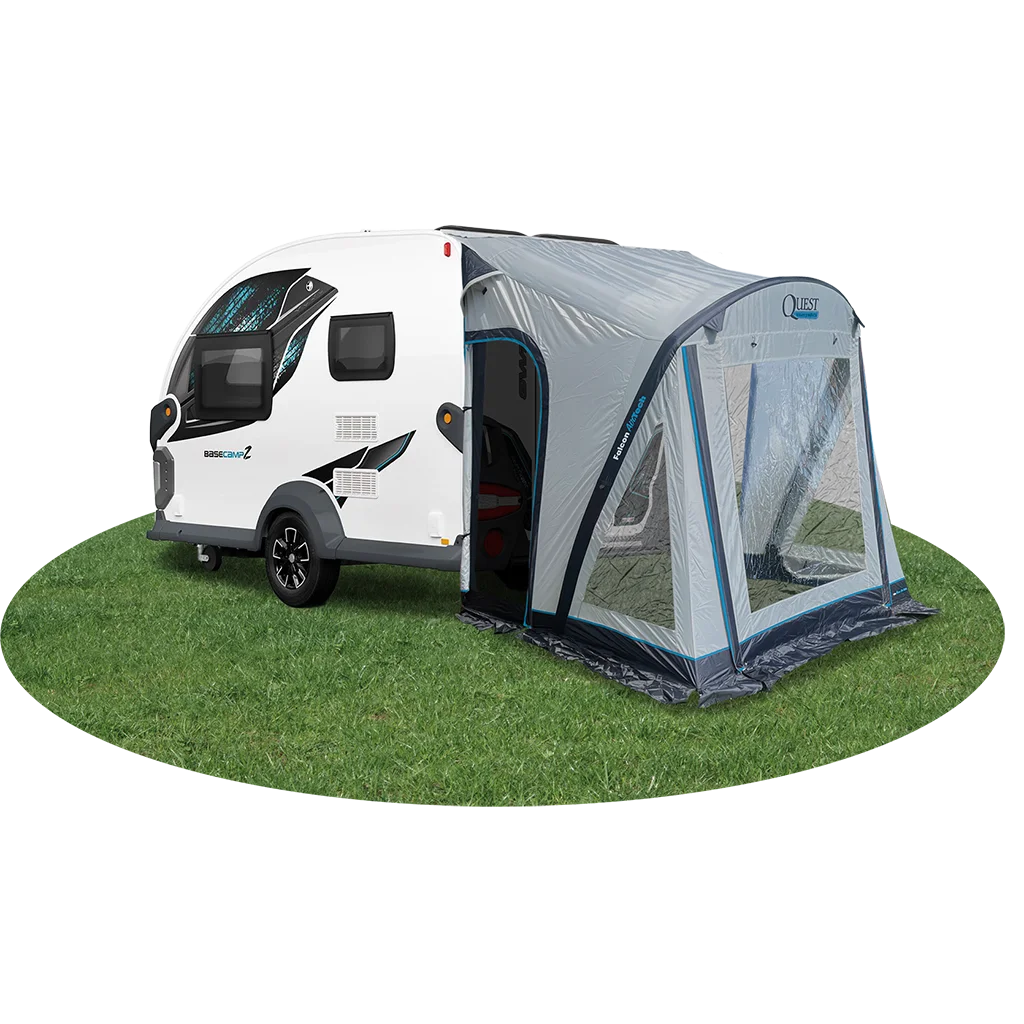 Quest Falcon Pro Base Air 200 inflatable porch awning in mid grey