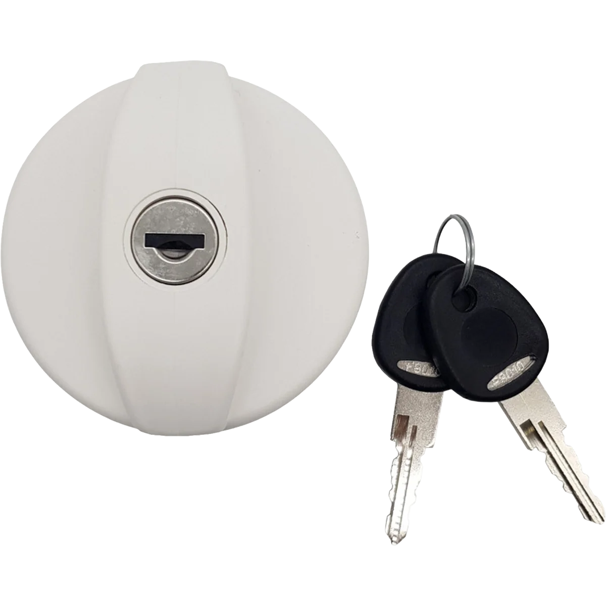 Locking cap for filler White c/w cylinder & keys