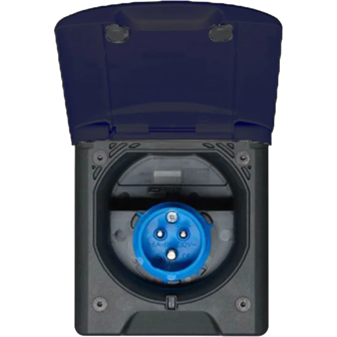 Fawo Black Flush Mains 240v Inlet with Magnetic Lock