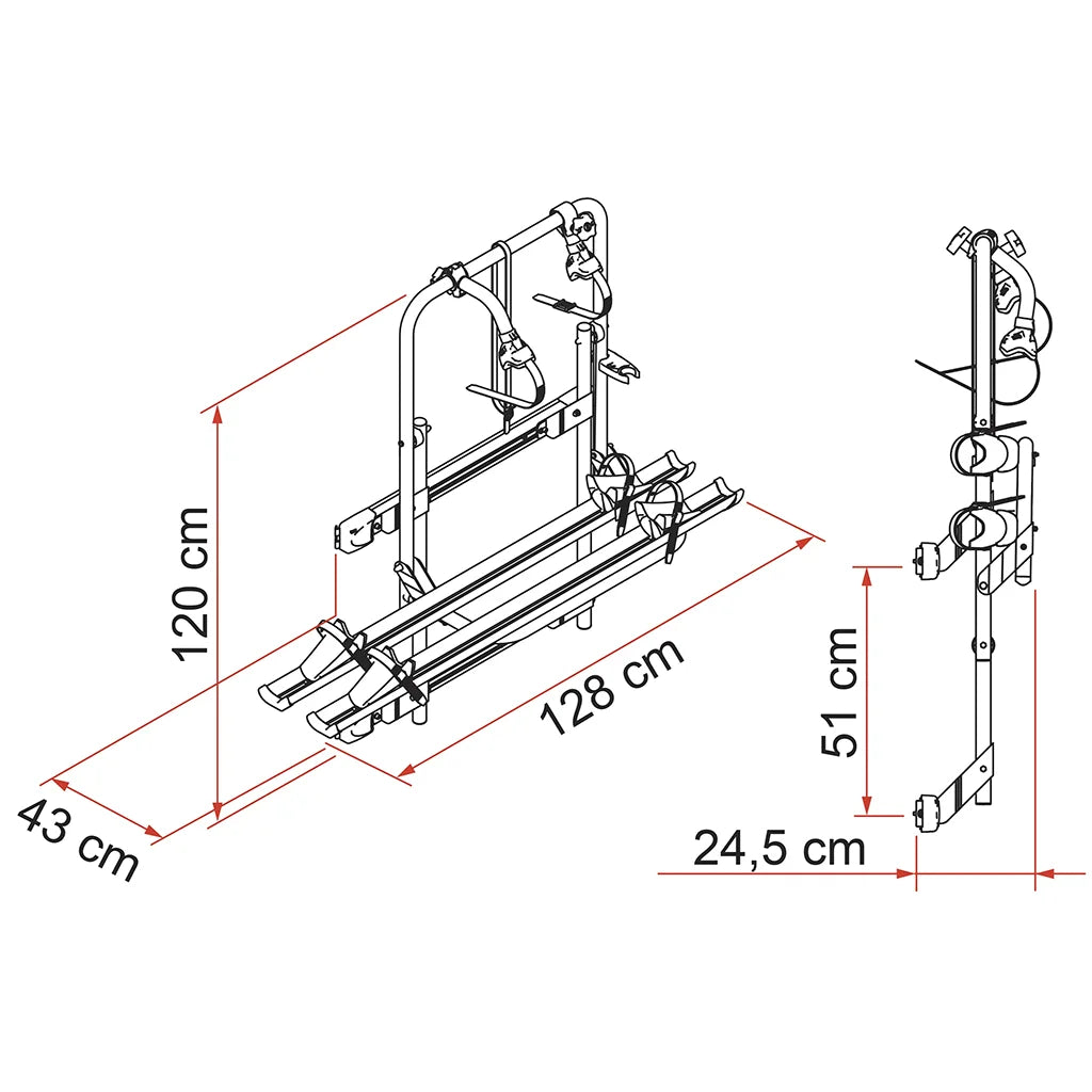Fiamma Carry-Bike 200 DJ Bike Rack for Fiat Ducato / Boxer / Relay pre-2006 (02093A65A)