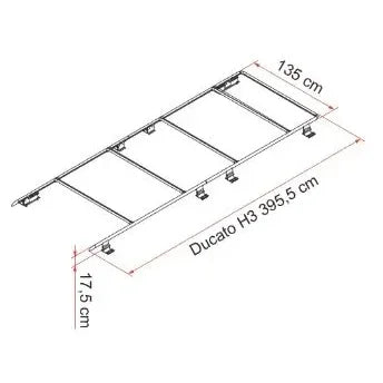 Fiamma Roof Rail Ducato H3 - RHD (05808-04-)