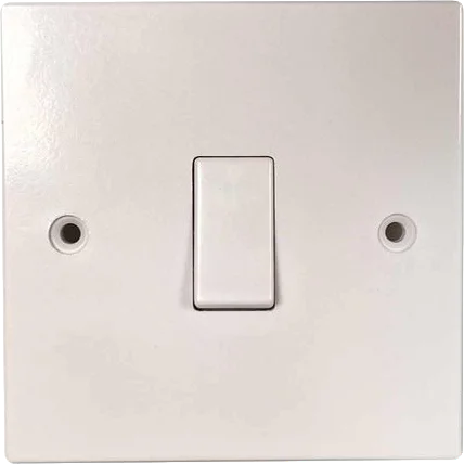 Square Edged Single 2 Way Switch White 10838