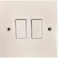 Square Edged Double 2 Way Switch White 10840