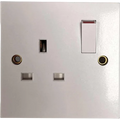 Square Edged Single Switched Socket White 10855