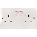 Square Edged Double Switched Socket White 10856