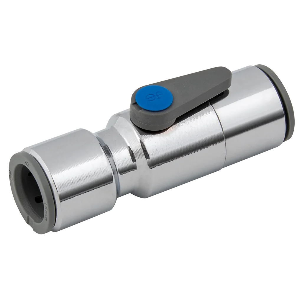 John Guest 10mm Chrome Plated Ball Valve