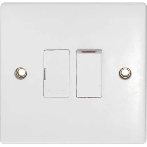 Square Edged 3Amp Switched Fused Spur White 11060