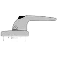Ellbee Trojan Cockspur Left Hand Window Handle Straight 1373787 - image 2