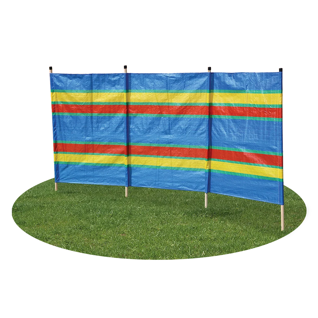 4 Pole Multicoloured Polythene Windbreak