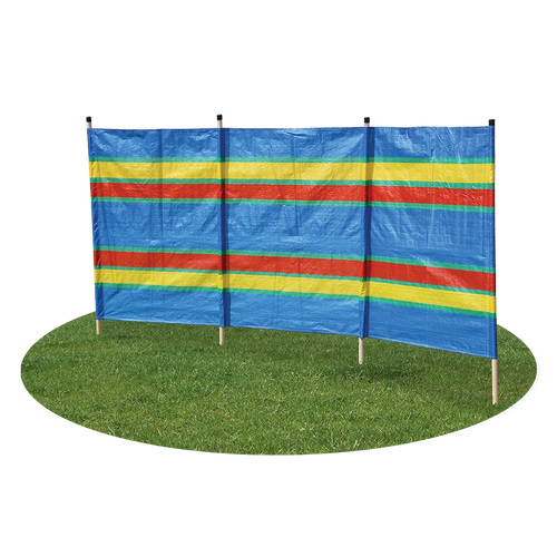 4 Pole Multicoloured Polythene Windbreak
