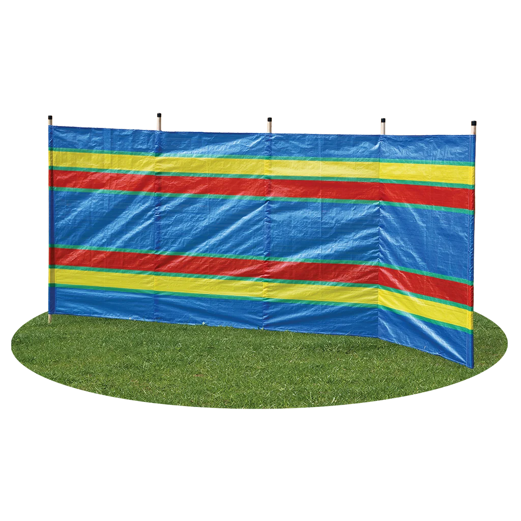 5 Pole Multicoloured Polythene Windbreak