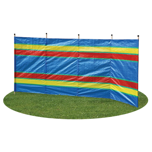 5 Pole Multicoloured Polythene Windbreak