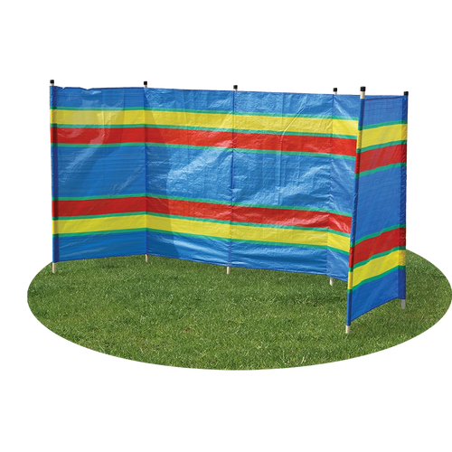 6 Pole Multicoloured Polythene Windbreak