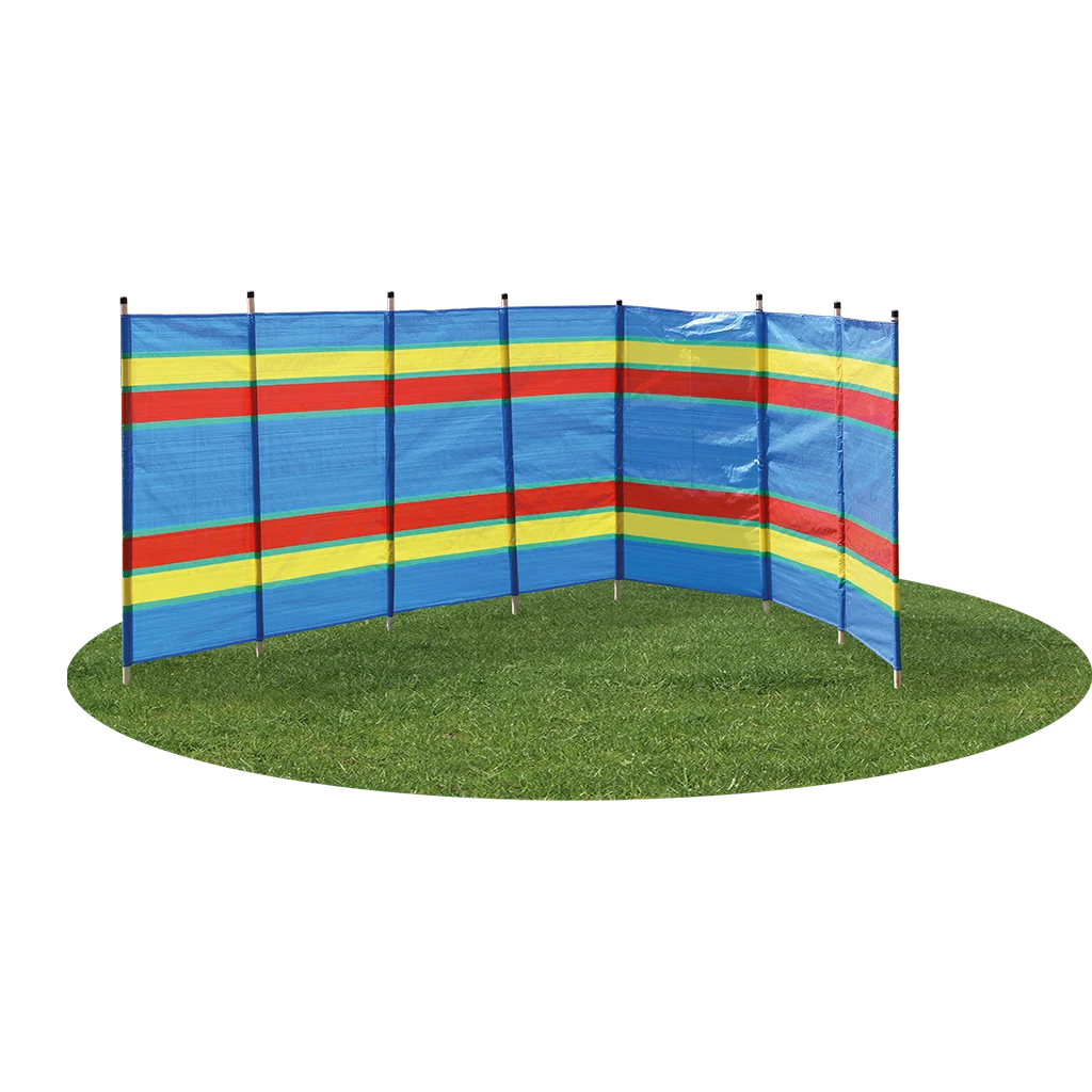 8 Pole Multicoloured Polythene Windbreak