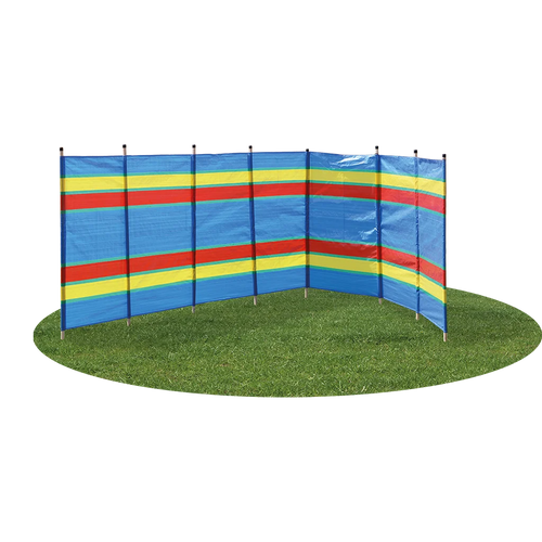 8 Pole Multicoloured Polythene Windbreak
