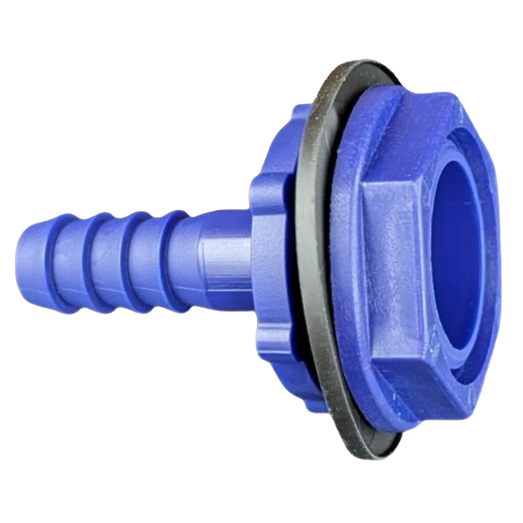 DLS 10mm Straight Connector (3/4 B.S.P) Blue c/w Nut Washer 1447605