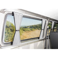 VW T5/T6 Black SWB Tailgate Curtains with Black Rails