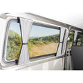 VW T5/T6 Black LWB Barn Door Curtains with Black Rails