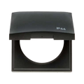 W4 Berker Flow Single Frame with Hinged Lid - Anthracite