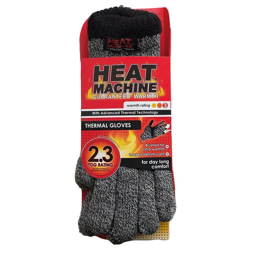 Heat Machine Mens Tog 1.8 Thermal Gloves One Size - Grey Marl 2142 - image 2