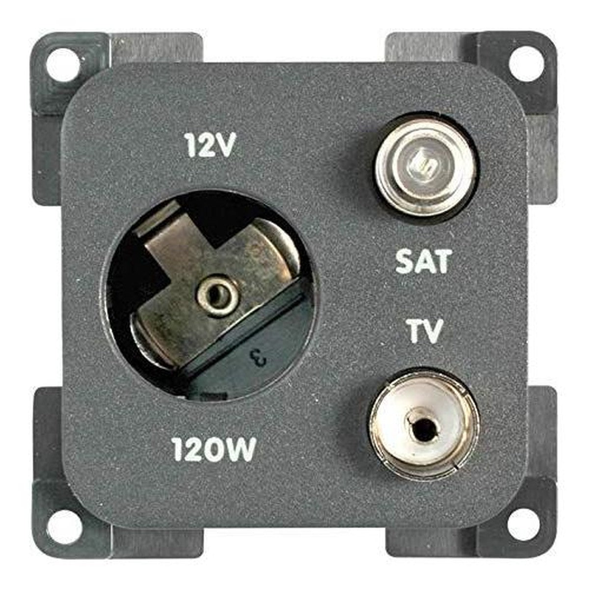 CBE Grey 12v TV & Satellite Socket (Retail packed) (270232PK)