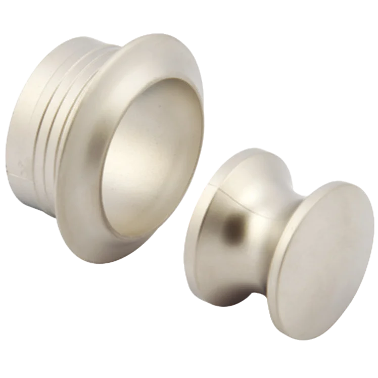 Hafele pale nickel 35mm Push button including rosette (10 pack)
