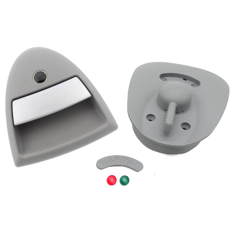 Hartal Triangle Right Hand Complete Lock, Grey, suits West Alloy