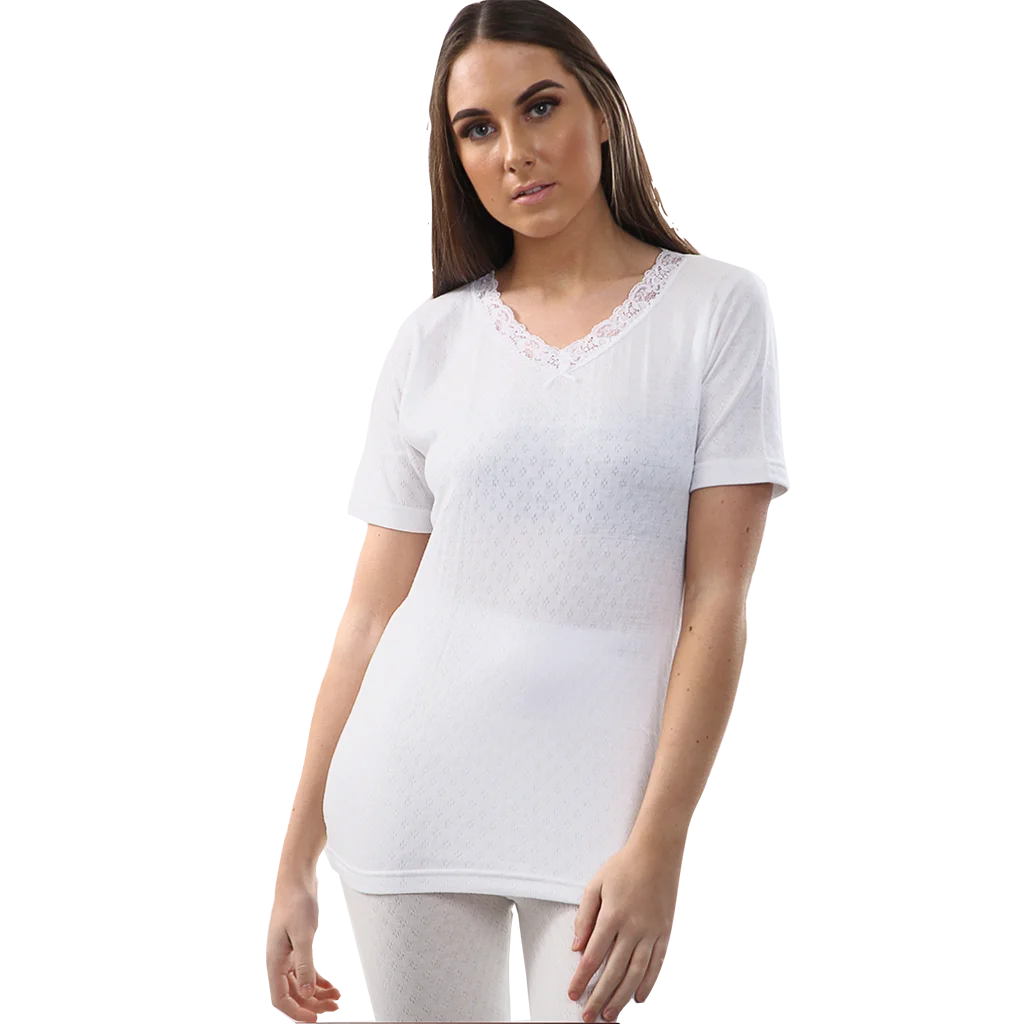 Heat Machine Ladies Thermal Short Sleeve Shirt, Mixed Sizes, White 2361 - image 2