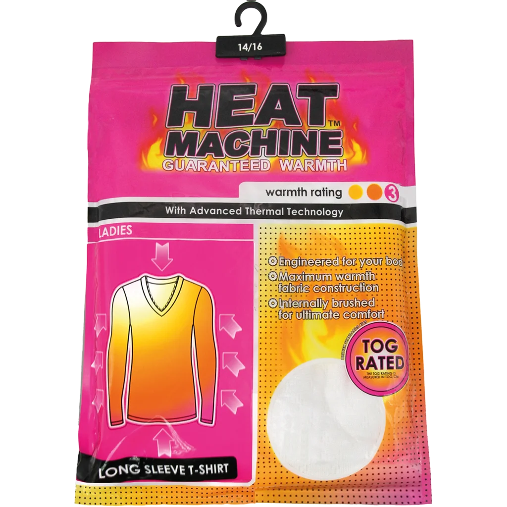 Heat Machine Ladies Thermal Long Sleeve Shirt, Mixed Sizes, White 2362 - image 2