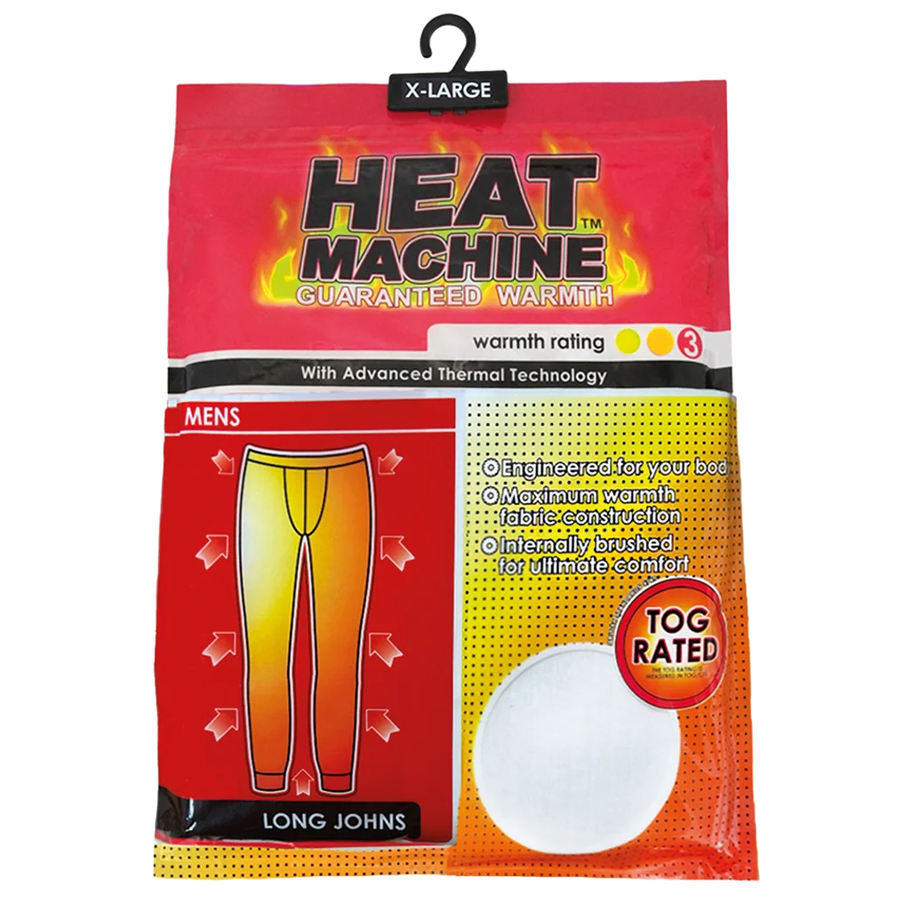 Heat Machine Mens Thermal Long Johns Mixed Sizes - White 2460 - image 2