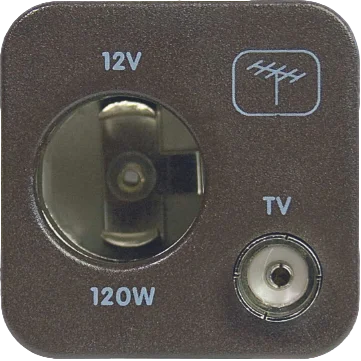 CBE Grey 12v & TV Socket (Retail packed)