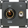 CBE 12v + TV Socket - Light Grey