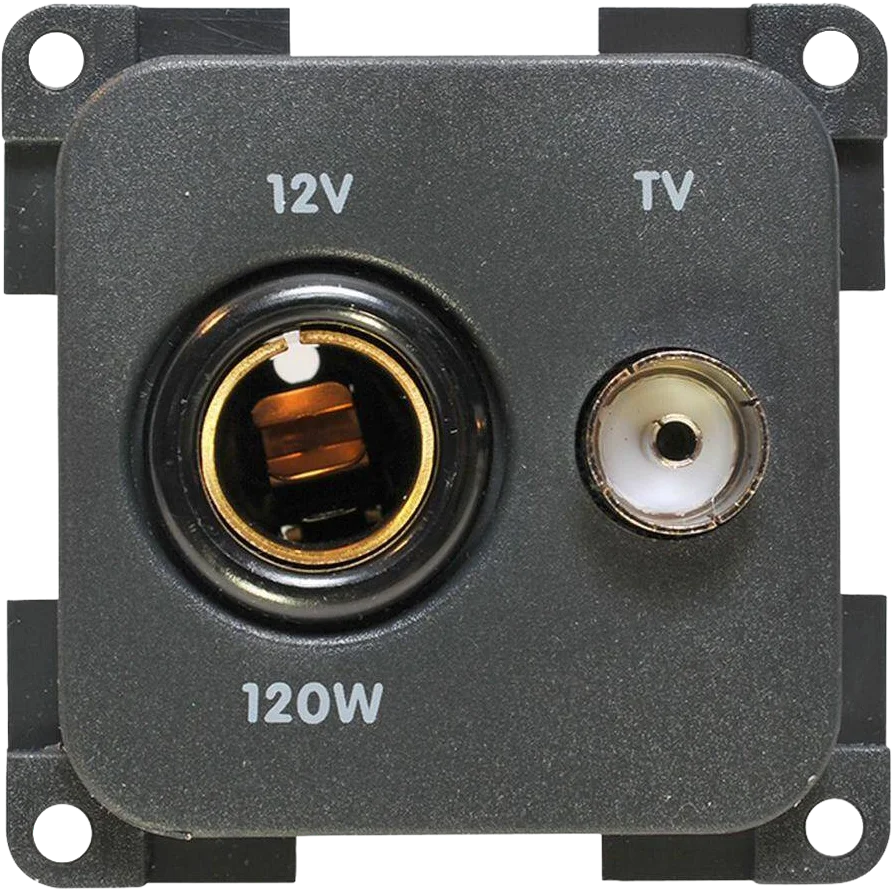 CBE 12v + TV Socket - Light Grey