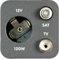 CBE 12v + TV + SAT socket grey