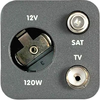 CBE 12v + TV + SAT socket grey