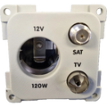 CBE Light Grey 12v + TV + SAT Socket