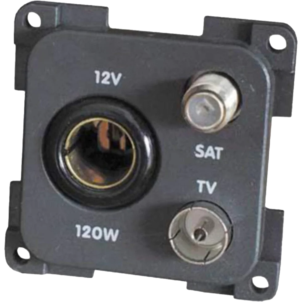 CBE Brown 12v + TV + SAT Socket