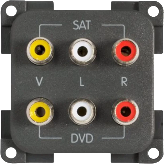 CBE Grey 6 RCA Socket DVD+ SAT