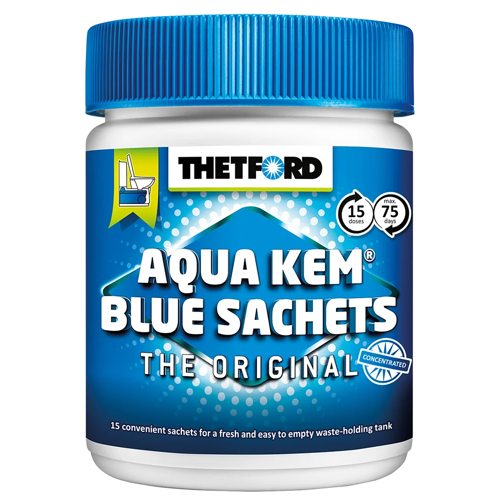Thetford Aqua Kem Blue Sachets 15 per tub (Order in multiples of 6)