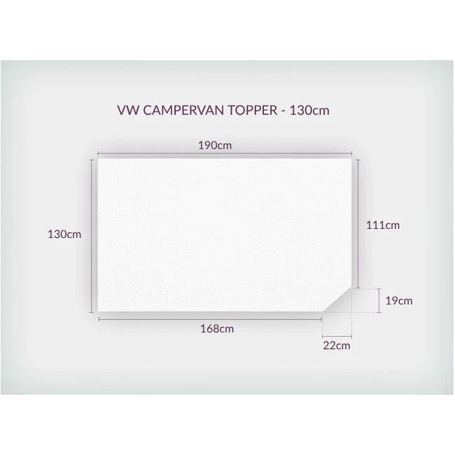 Duvalay 190x115cm 5cm VW Campervan Gold Foam Topper 14006 - image 2