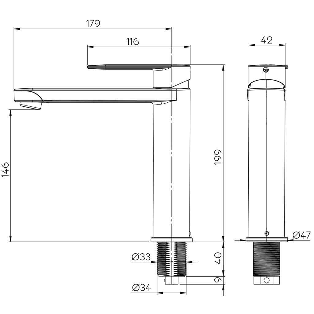 Reich Linnea L Kitchen Tap Chrome with 25cm Flexi hose rigid fittings
