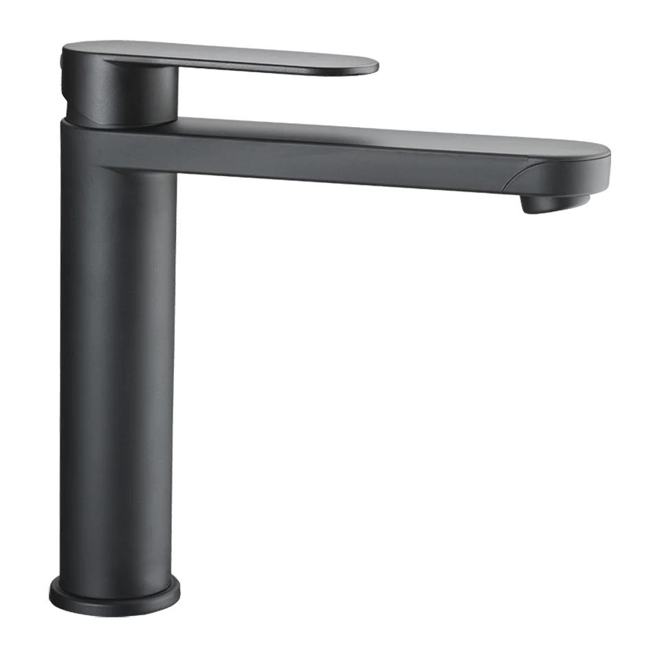 Reich Linnea L Kitchen Tap Black with 25cm Flexi Hose with rigid fittings