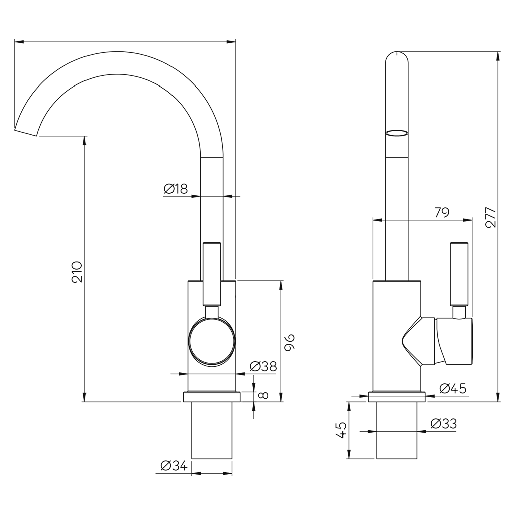 Reich Trend S Mixer Tap R90 with Barbed Nozzles