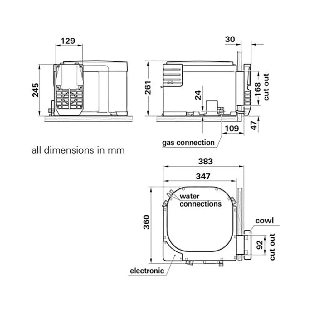 Truma Ultrastore Rapide GE Boiler Standard fittings