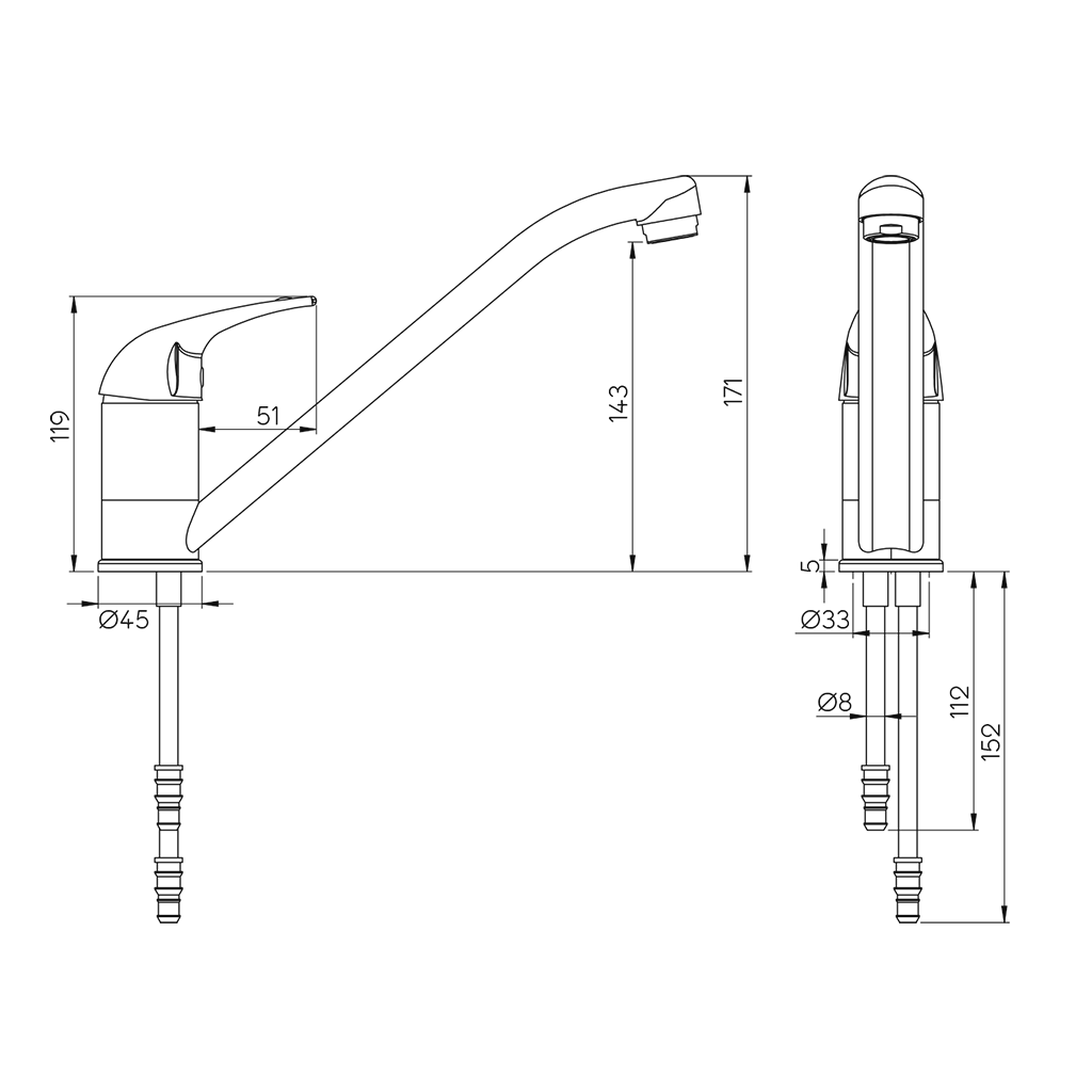 Reich Ceramic Charisma Mixer Tap with long outlet