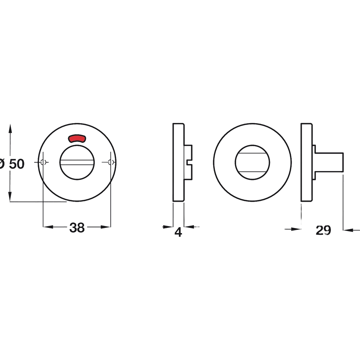 Hafele Brushed bathroom lock