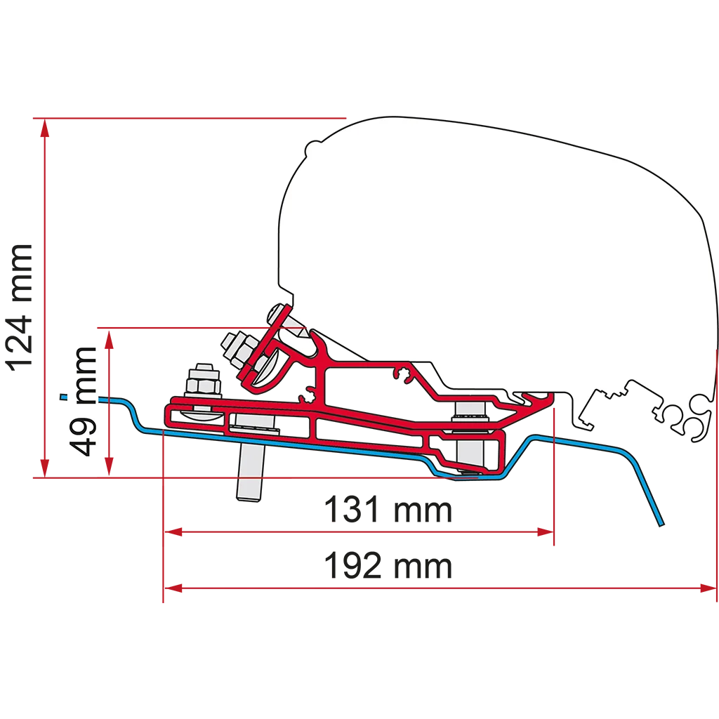 Fiamma Adapter Ford Transit H3L4-RHD 400cm